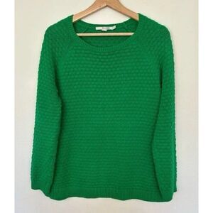 Boden Women's size 4 Basket Weave‎ Sweater Kelly Green EUC